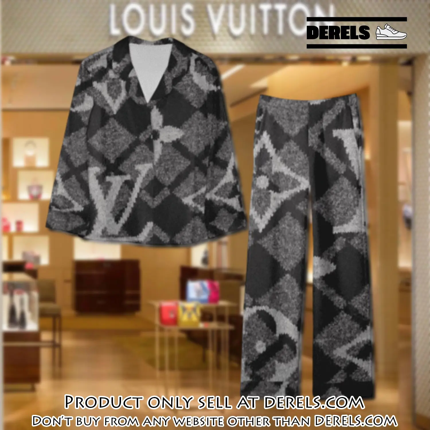 Trending luxury lv satin pajama set pjs1109 dr3430052